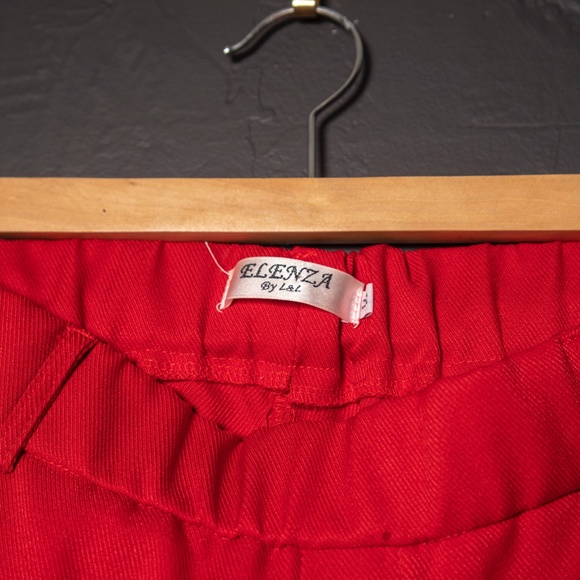 Cute Red Athletic Pants with White Stripe Sz M - Picture 6 of 7